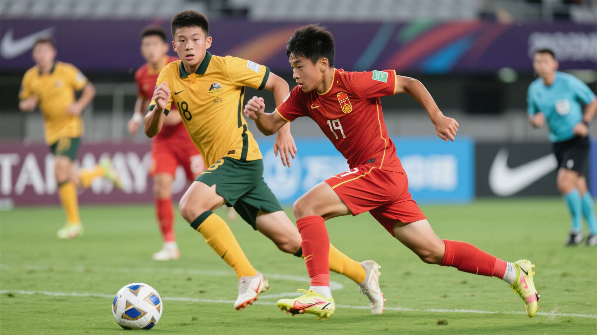 半场:U19国青1-0澳大利亚U19,杨铭锐破门,苗润东犀利突破屡造险 苗润东在边路展现出极强的个人能力,速度、技术与对抗兼备,多次在一对一情况下成功过